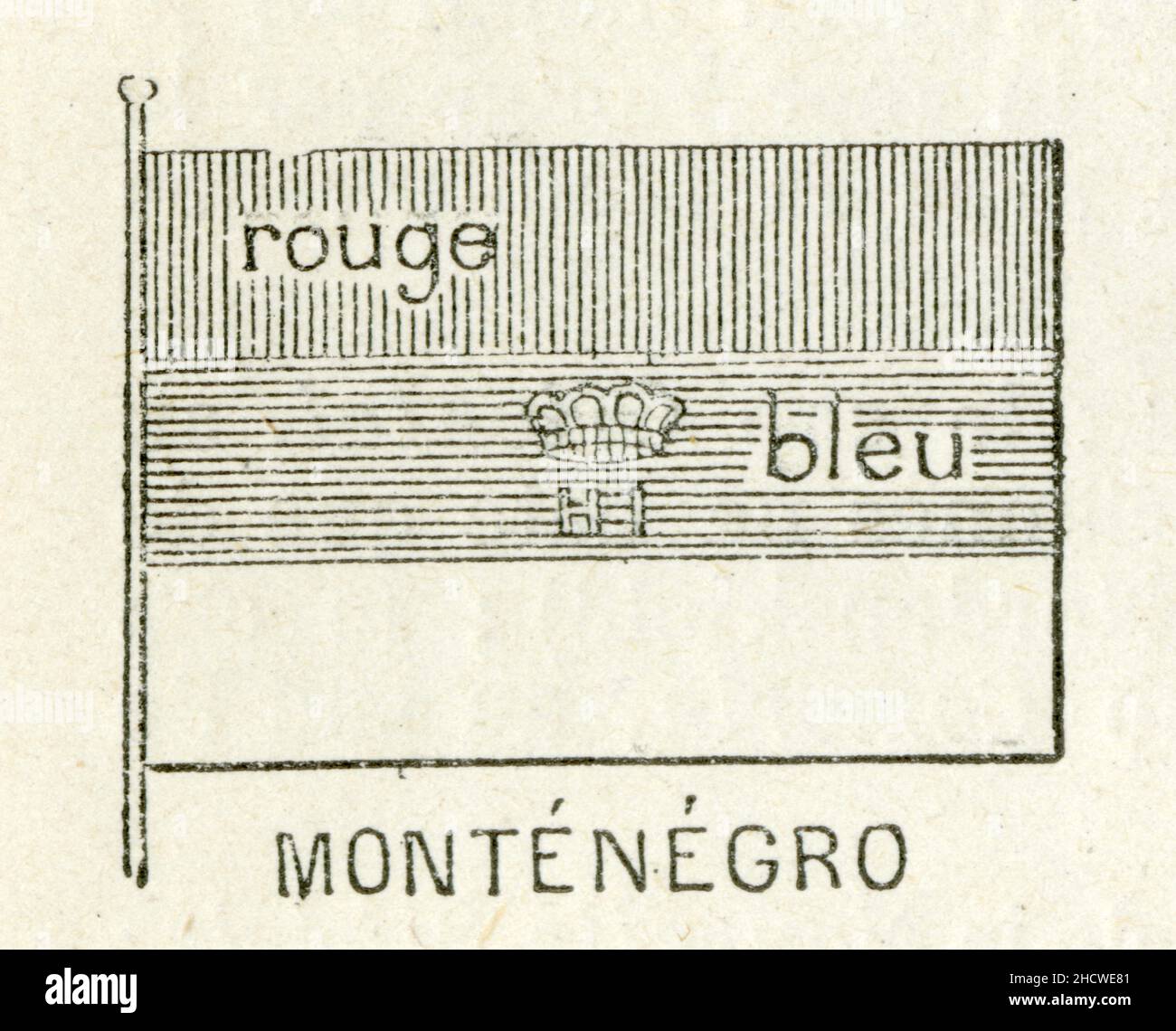 Le drapeau du Monténégro en noir et blanc Stock Photo Alamy
