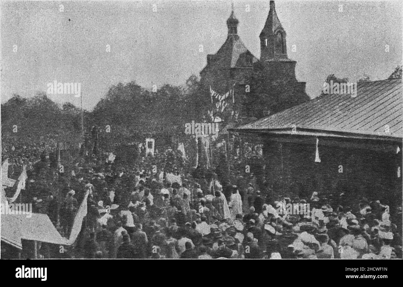 Rečyca, Rynak, Sabornaja. Рэчыца, Рынак, Саборная (8.05.1910) (2). Stock Photo