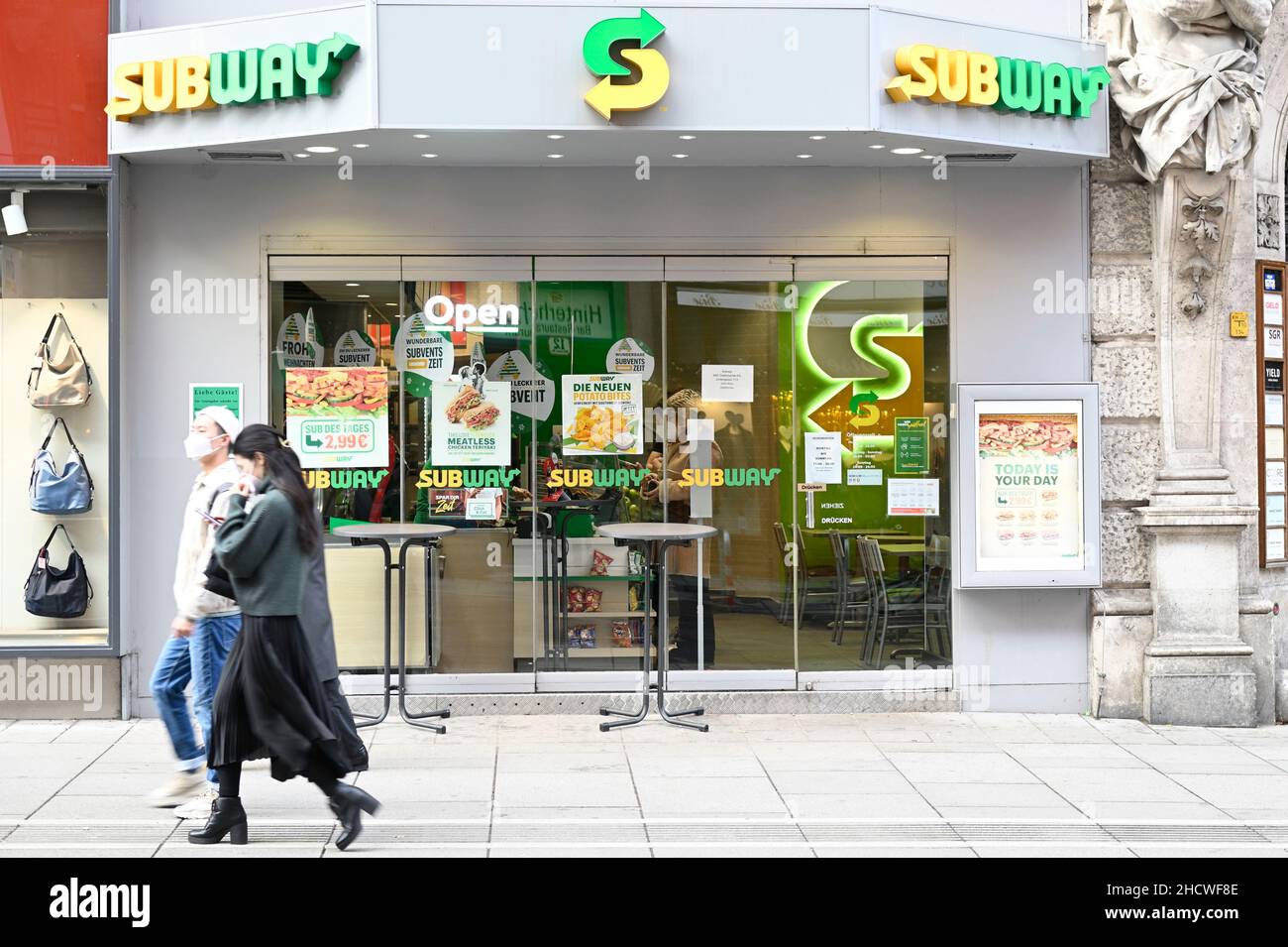 Vienna, Austria. Subway restaurant in Vienna on Rotenturmstrasse Stock Photo