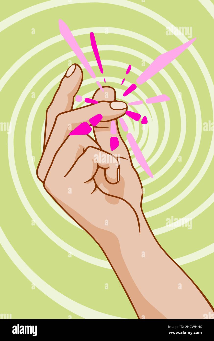 An illustration of a Snapping fingers for hypnosis Stock Photo