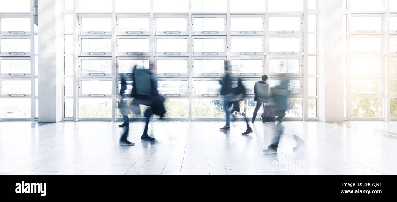 abstrakt image of people in the lobby of a modern business center Stock Photo