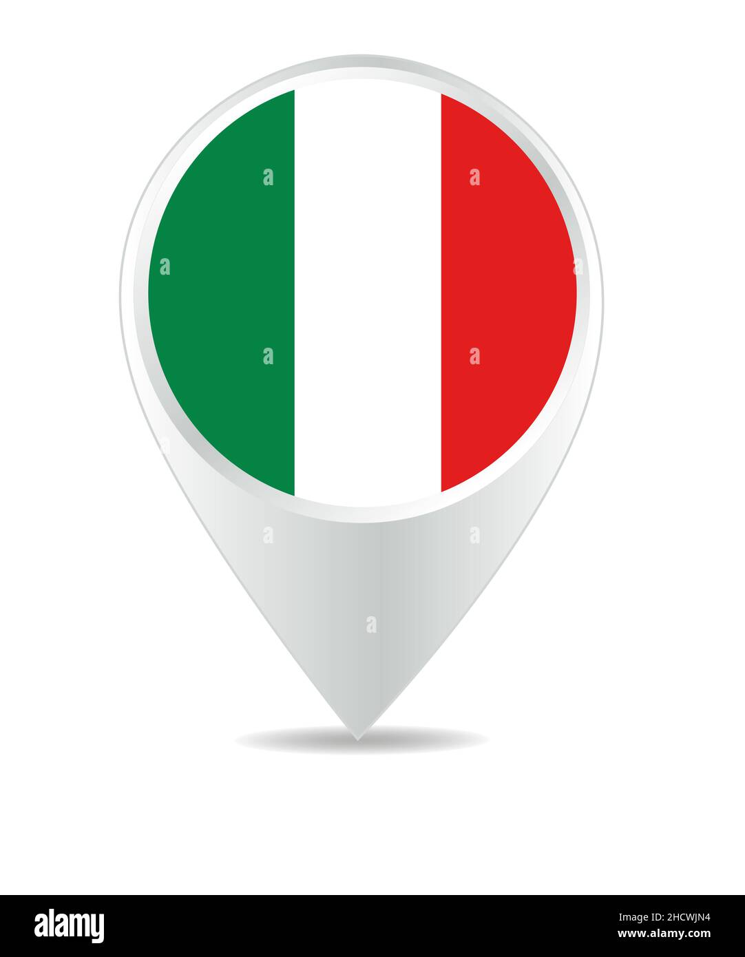 Location Icon for ItalyFlag, Vector Stock Photo