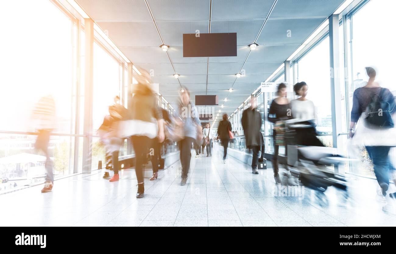 abstrakt image of people in a modern corridor Stock Photo