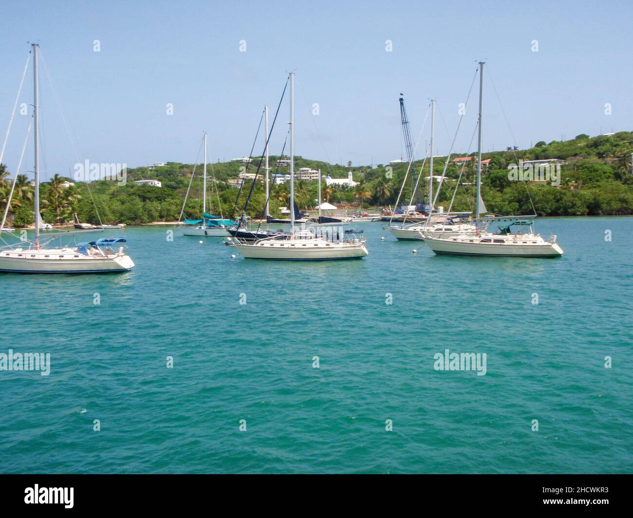 Boats at anchor St. John USVI Stock Photo Alamy