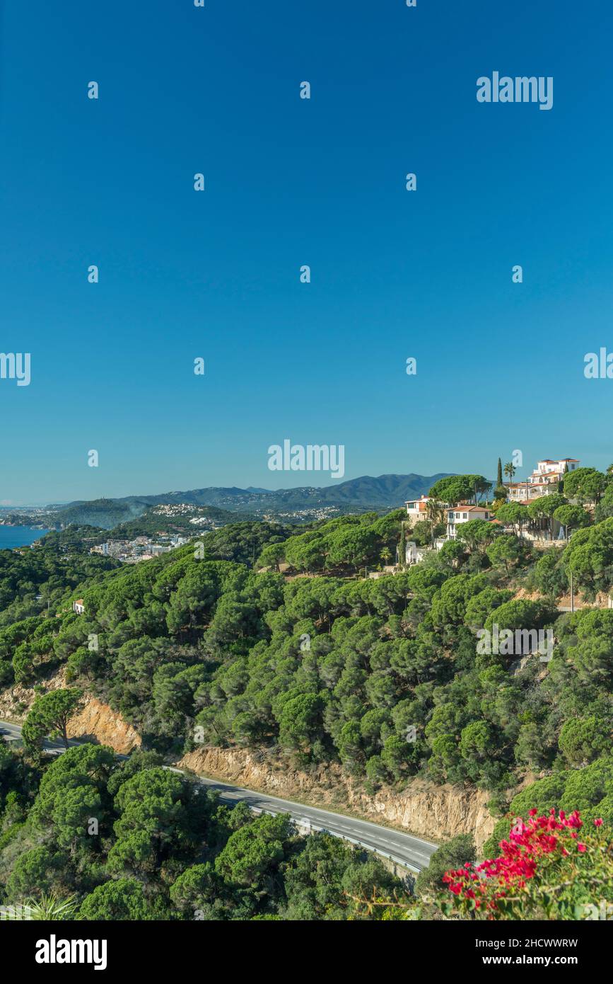 ROUTE GI682 COAST ROAD LLORET DE MAR COSTA BRAVA GERONA CATALONIA SPAIN Stock Photo Alamy