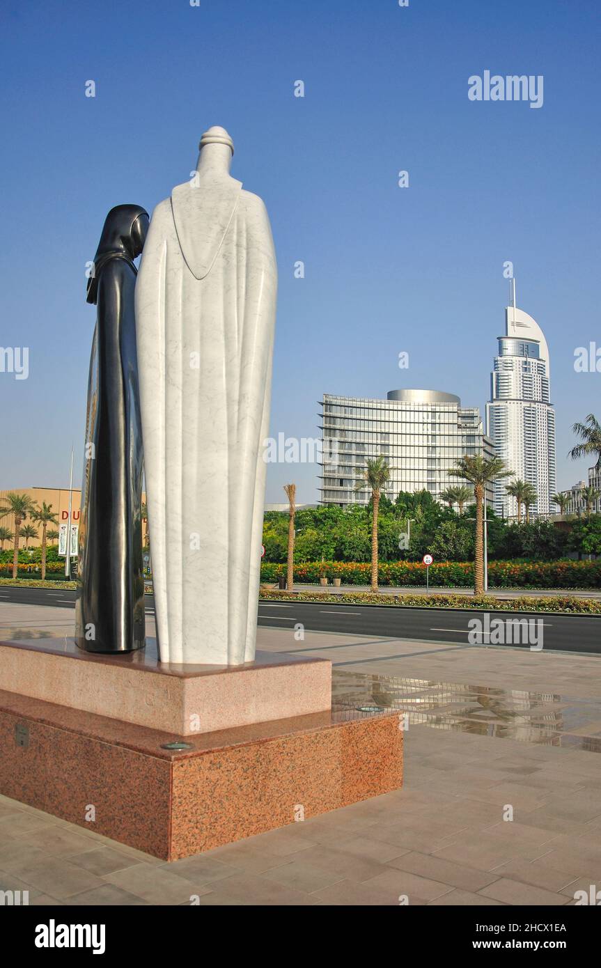 Arab 'Together' sculpture, Downtown Dubai, Dubai, United Arab Emirates Stock Photo