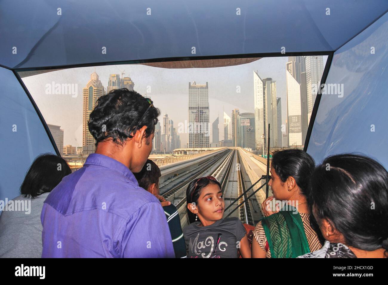 Train interior, Dubai Metro, Downtown Dubai, Dubai, United Arab Emirates Stock Photo