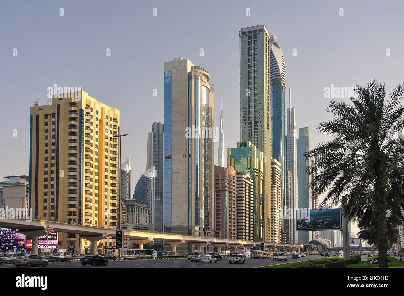 Skyscrapers in Downtown Dubai, Dubai, United Arab Emirates Stock Photo