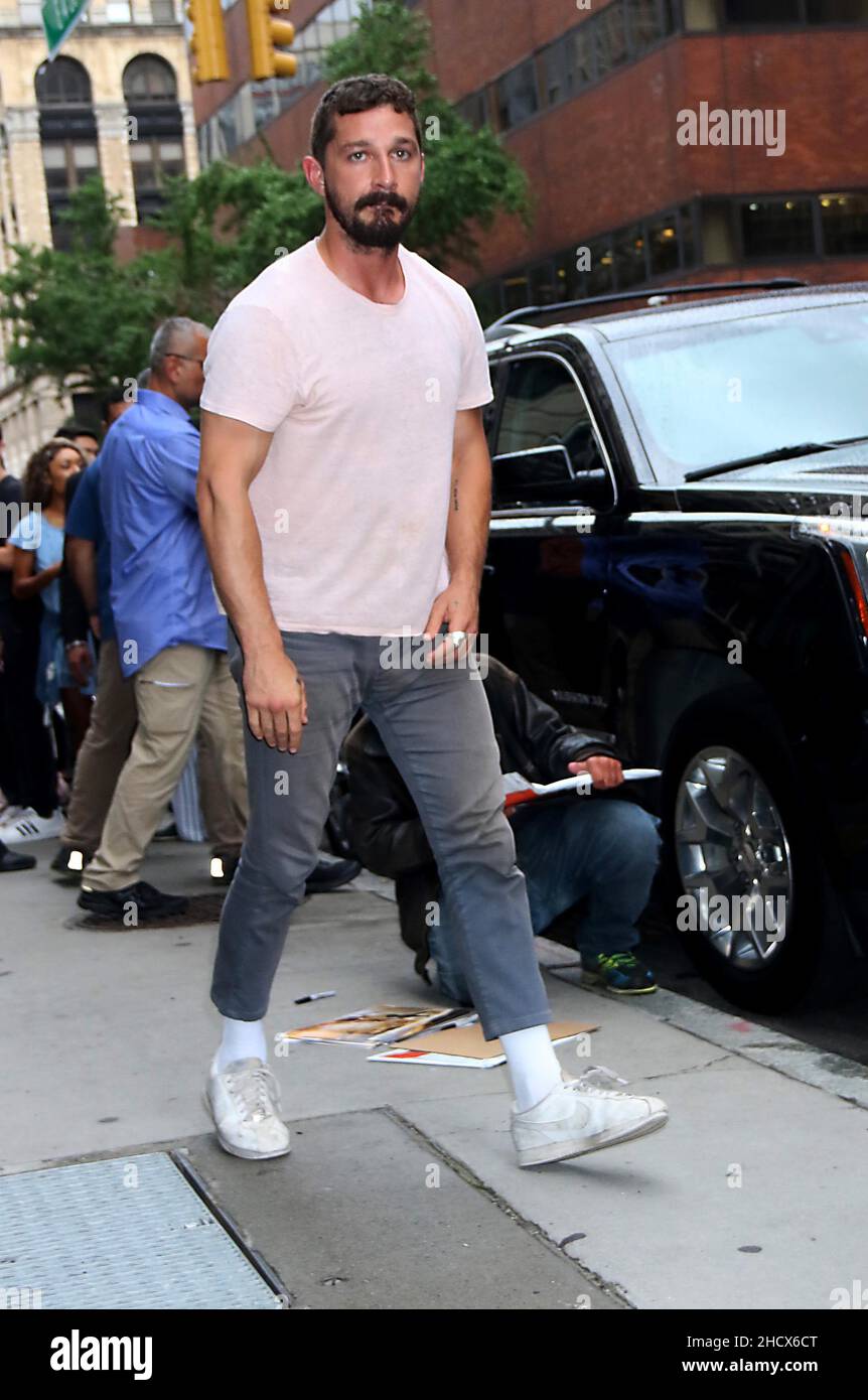 New York - NY - 20190807-Cast of The Peanut Butter Falcon Outside of Build  Series -PICTURED: Shia LaBeouf ROGER WONG Stock Photo - Alamy