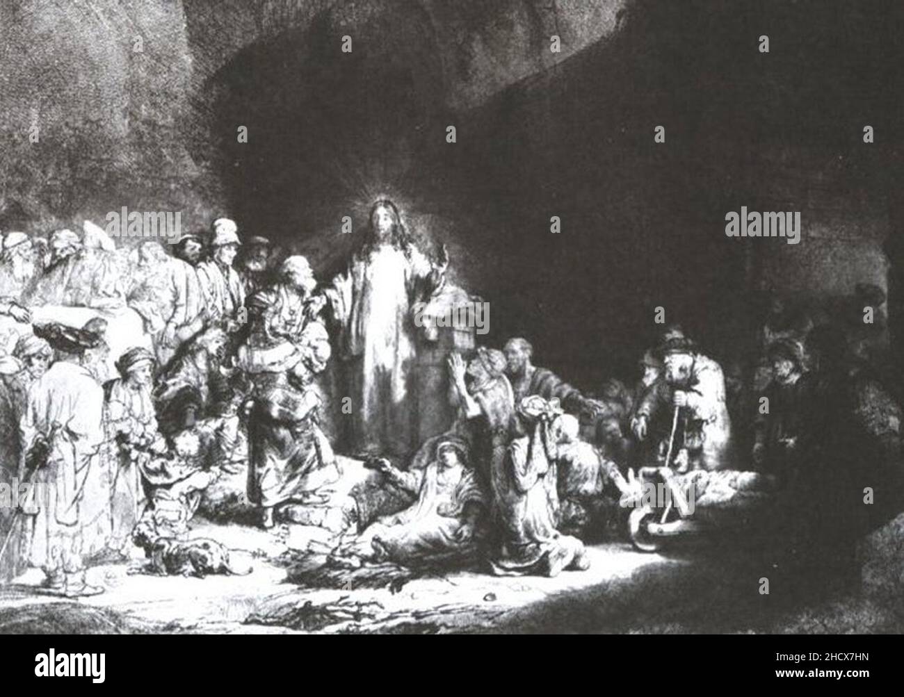 Rembrandt - Cristo curando a un enfermo. Stock Photo