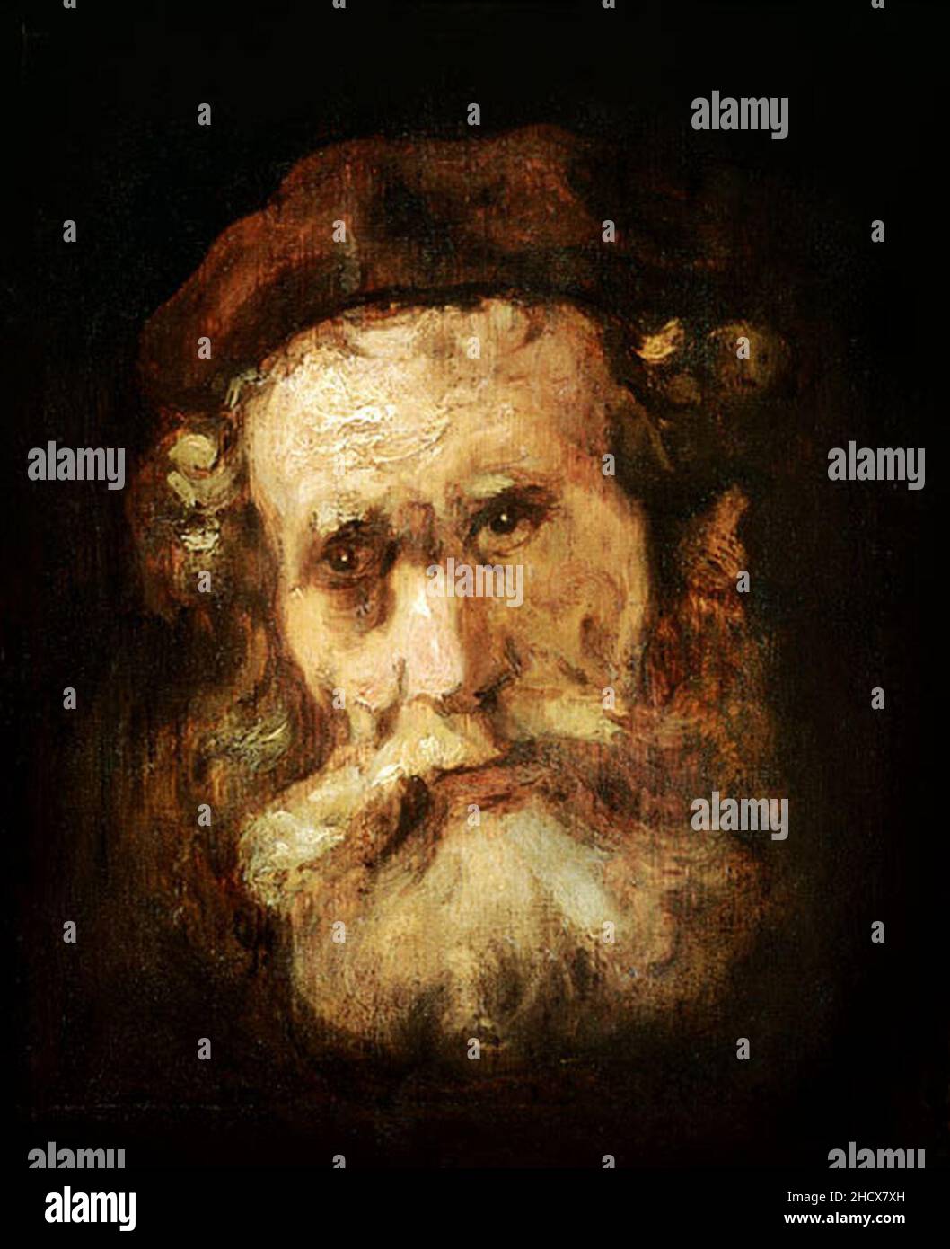 Rembrandt - Head of an Old Man Stock Photo - Alamy