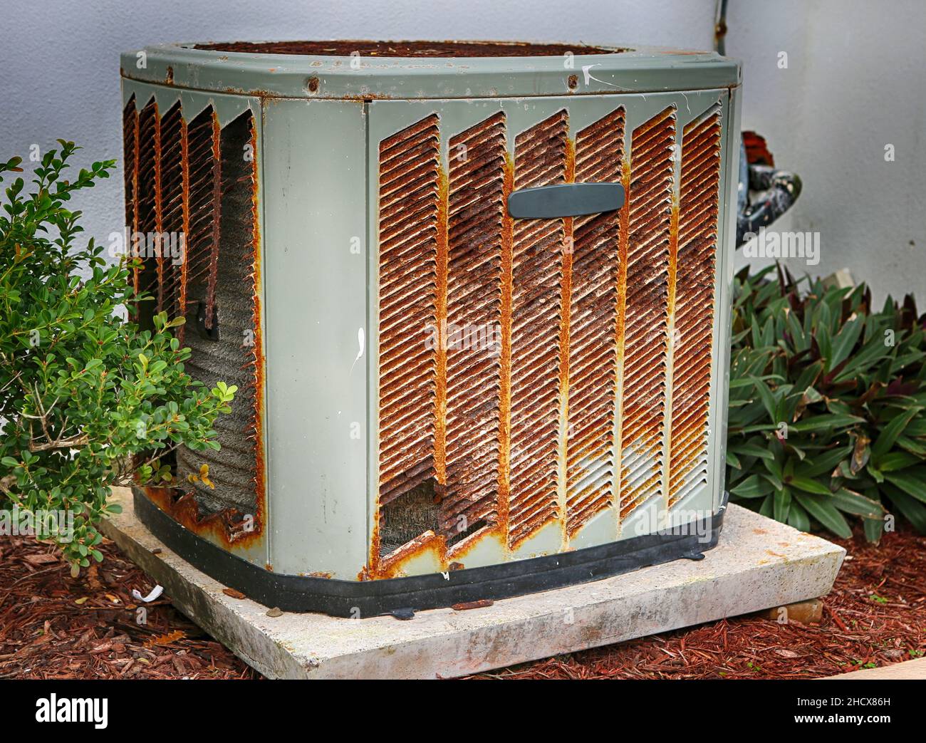 Old rustic broken air conditioner Stock Photo Alamy