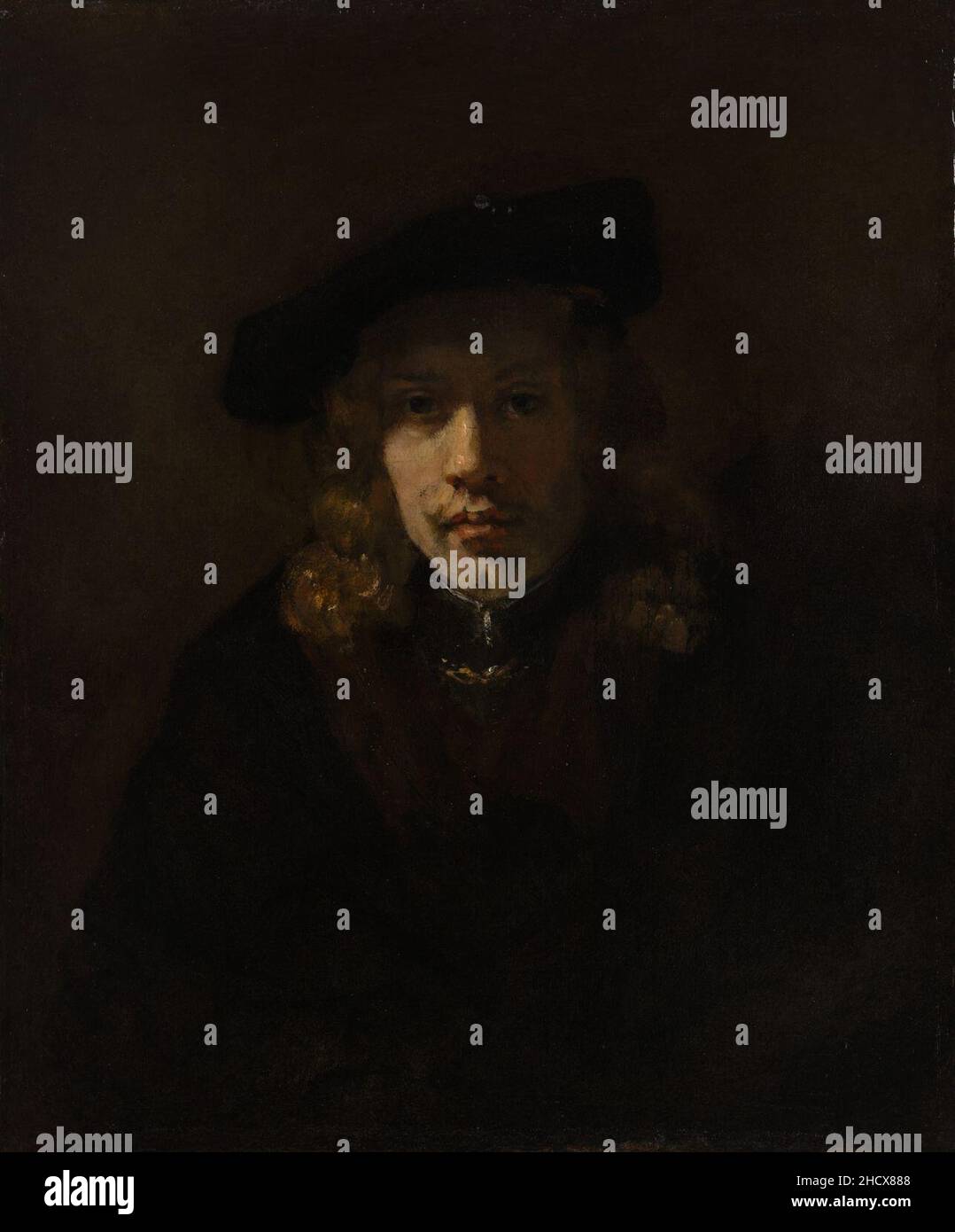 Rembrandt - Man in a Beret - MET Stock Photo - Alamy