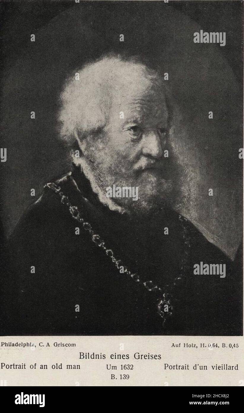 Rembrandt - Old Man with a Gold Chain Stock Photo - Alamy