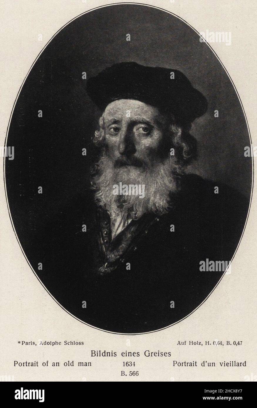 Rembrandt - Portrait of a man with beard and beret Stock Photo - Alamy