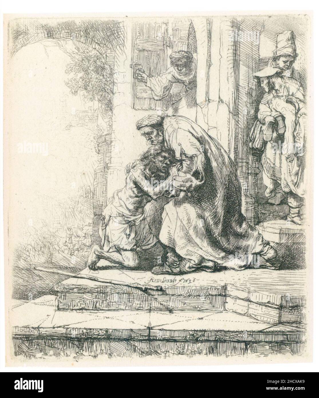 Rembrandt - The Return of the Prodigal Son. Stock Photo