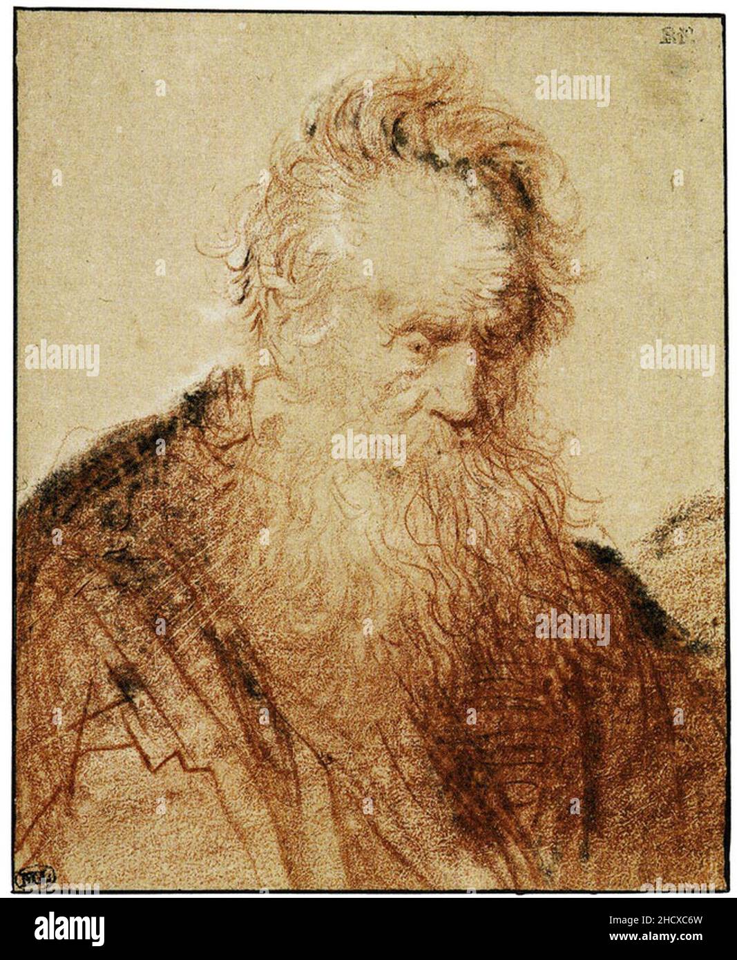 Rembrandt Bust of a Bearded Old Man Stock Photo - Alamy