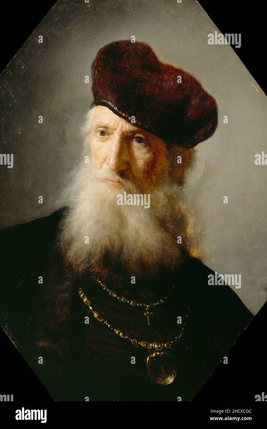 Rembrandt Harmensz van Rijn - Bust of a Bearded Old Man Stock Photo - Alamy