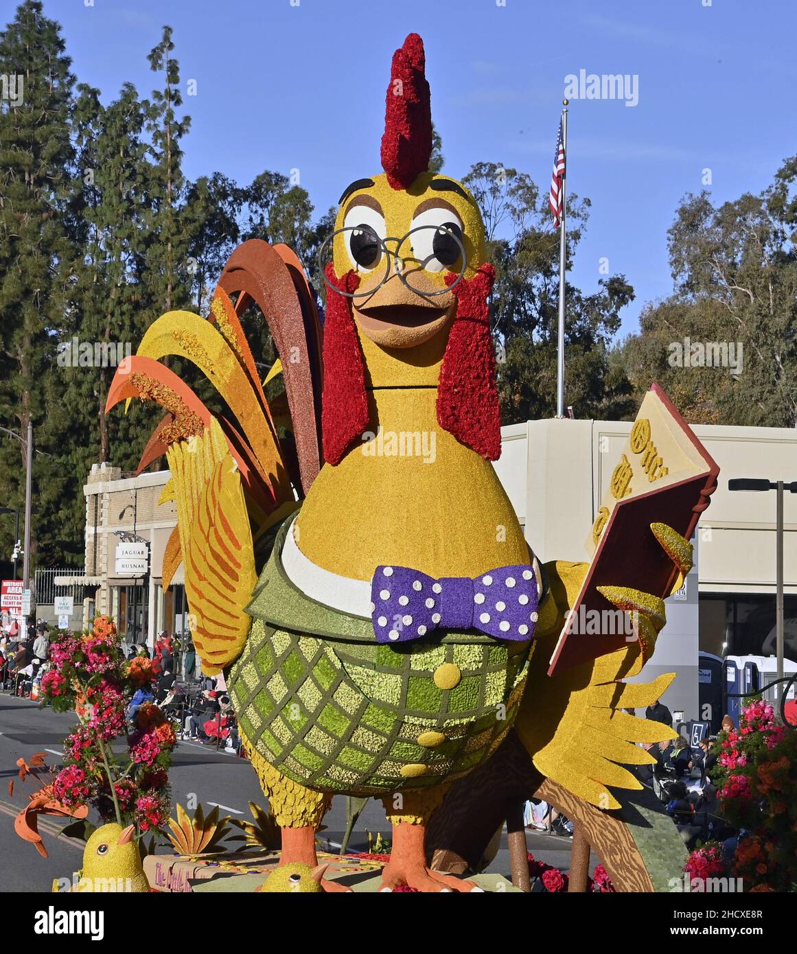 Pasadena, United States. 01st Jan, 2022. The UPS Store's 'Rise, Shine and Read' float, winner of the 2022 Sweepstakes Trophy, makes its way down Colorado Boulevard during the 133rd annual Tournament of Roses Parade held in Pasadena, California on Saturday, January 1, 2022. Photo by Jim Ruymen/UPI. Credit: UPI/Alamy Live News Stock Photo