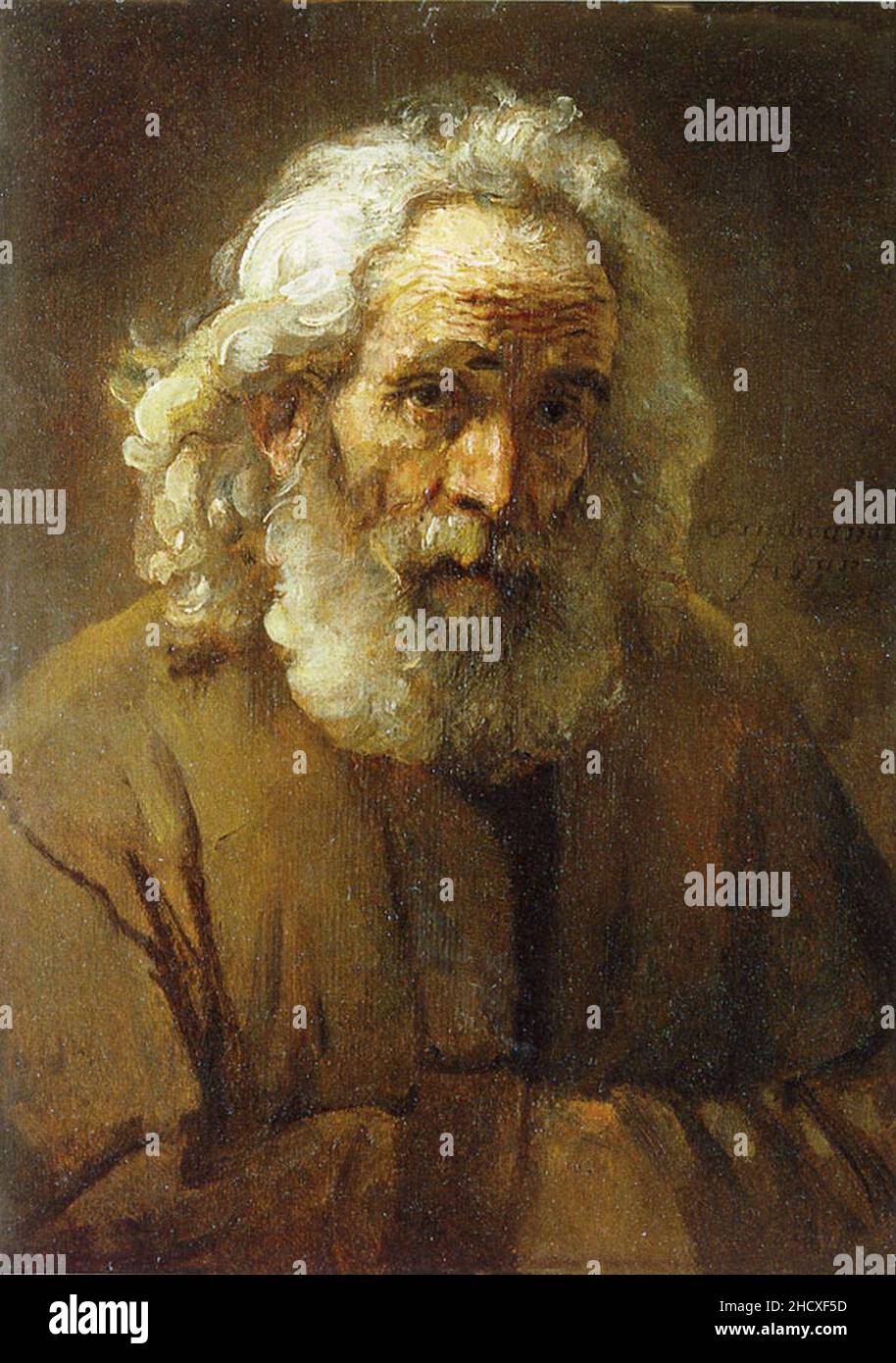 Rembrandt Lighting Study with an Old Man as a Model Stock Photo - Alamy