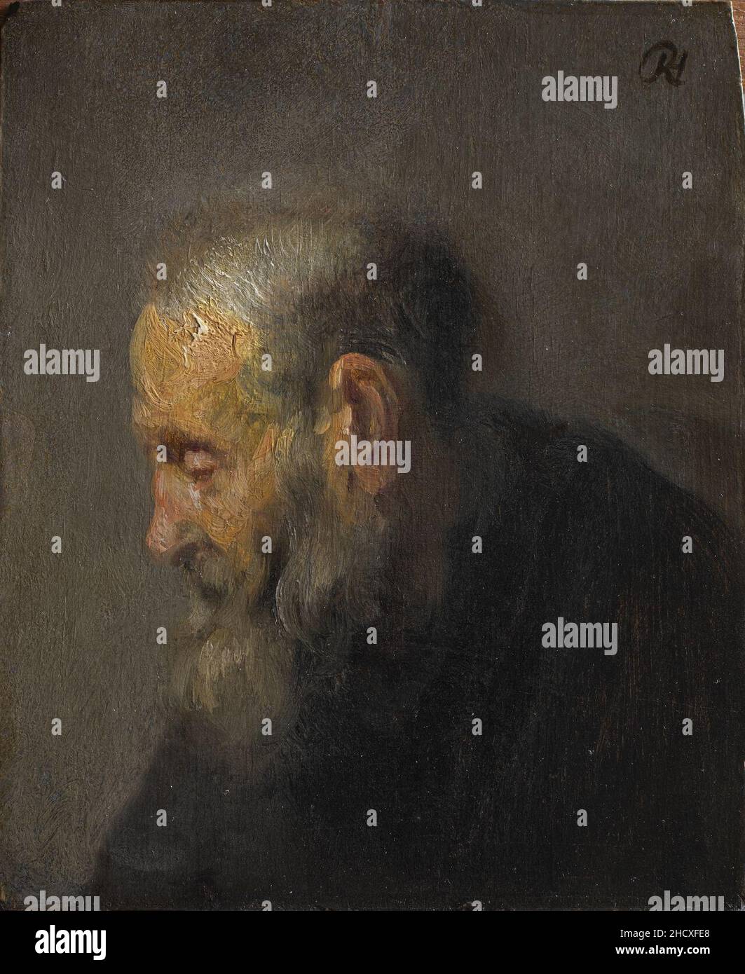 Rembrandt Oil Study of an Old Man Stock Photo - Alamy