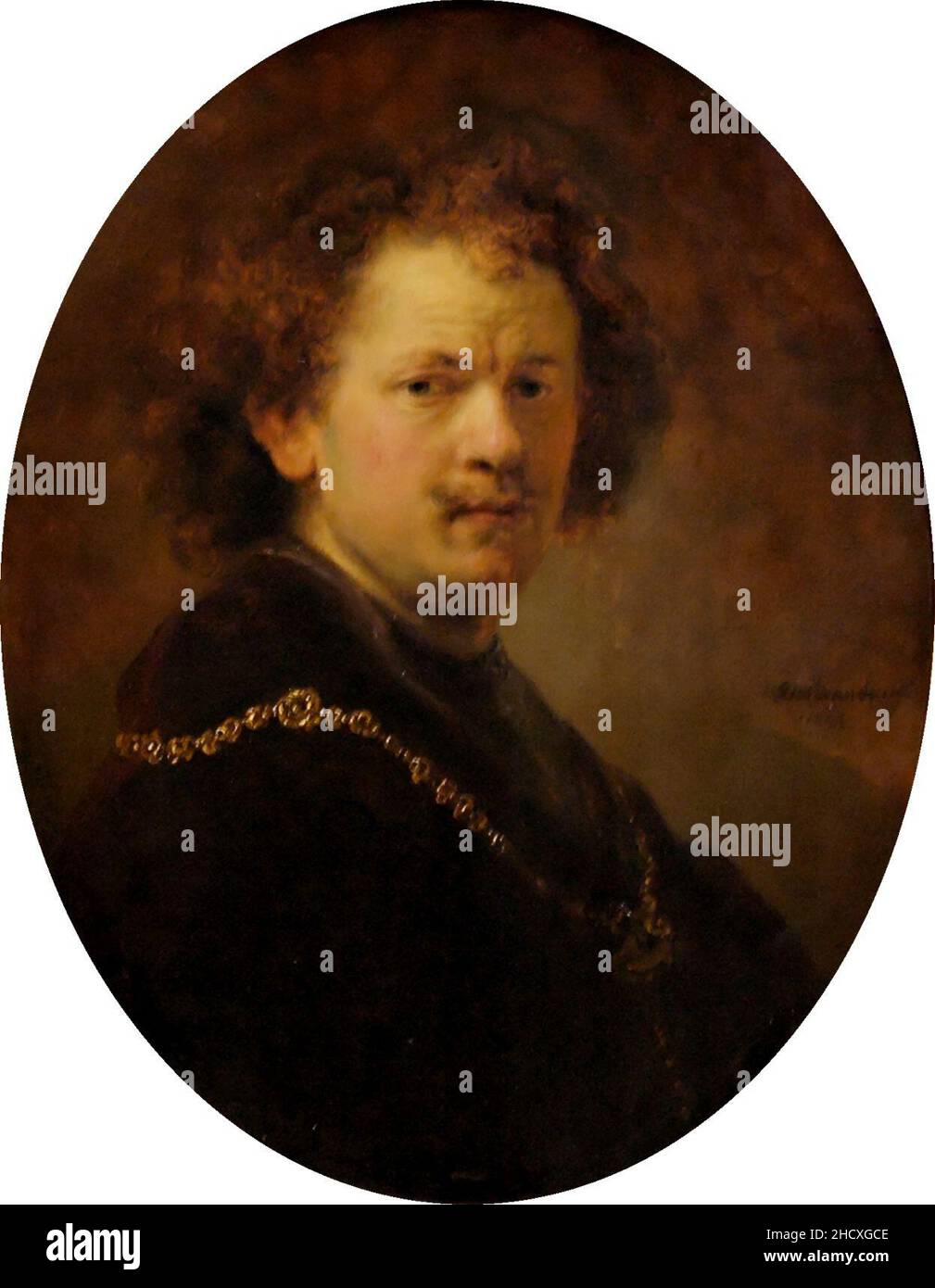 Rembrandt selfportrait Louvre 1744 Stock Photo Alamy