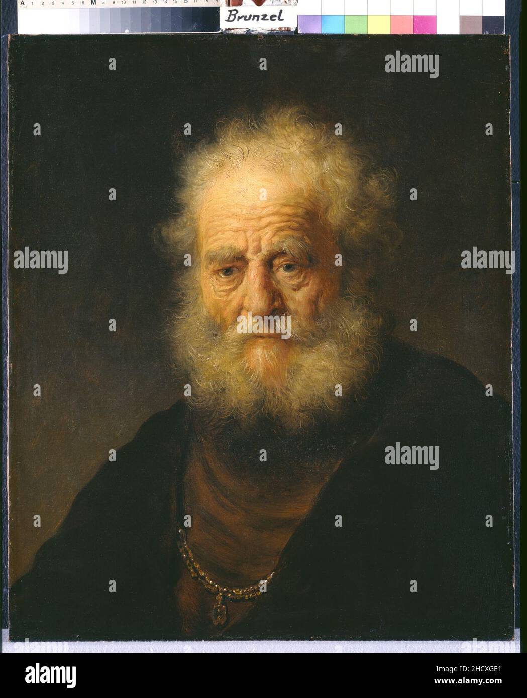 Rembrandt Study of an Old Man with a Gold Chain Stock Photo - Alamy