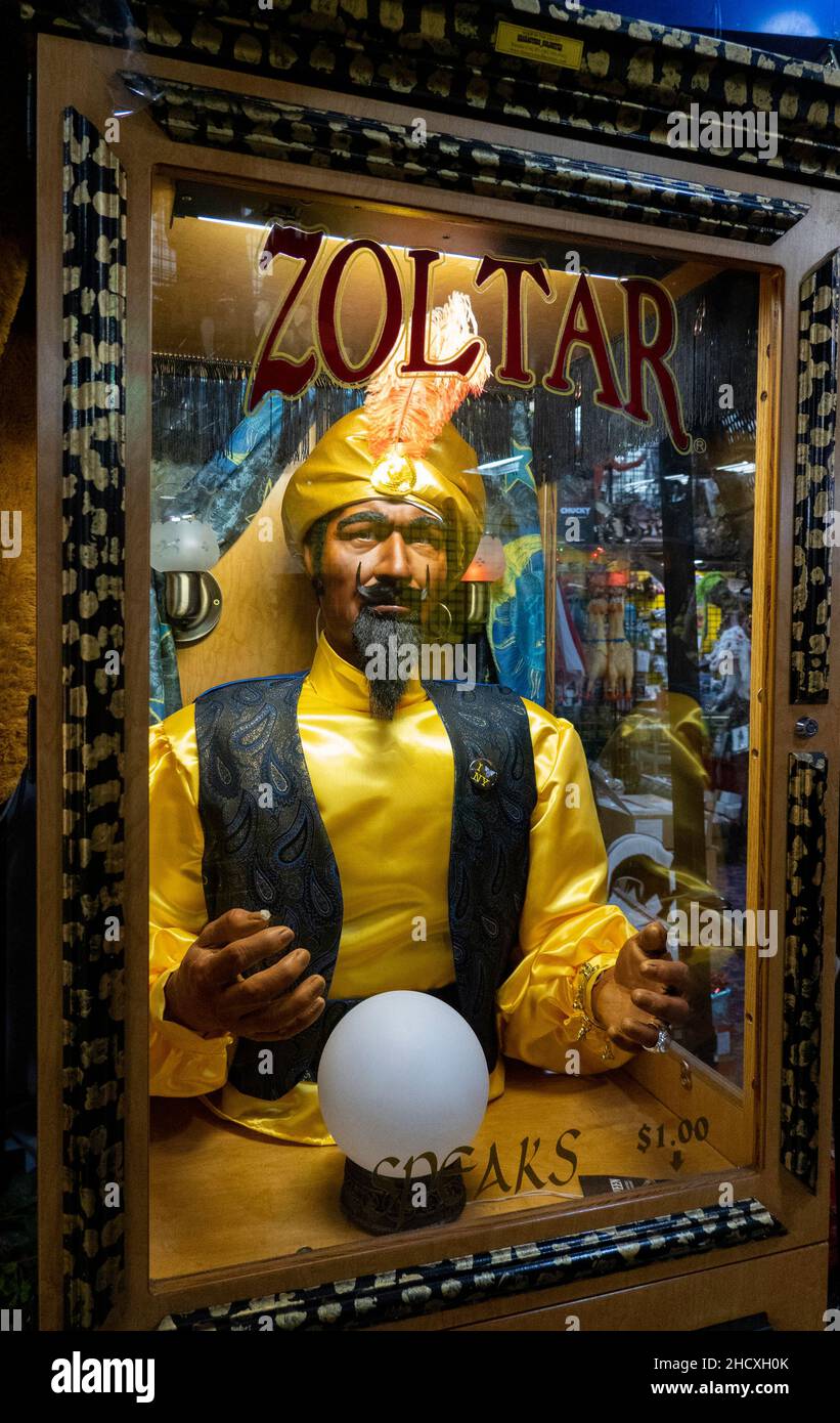 Zoltar is a fortune telling amusement park machine, USA Stock Photo