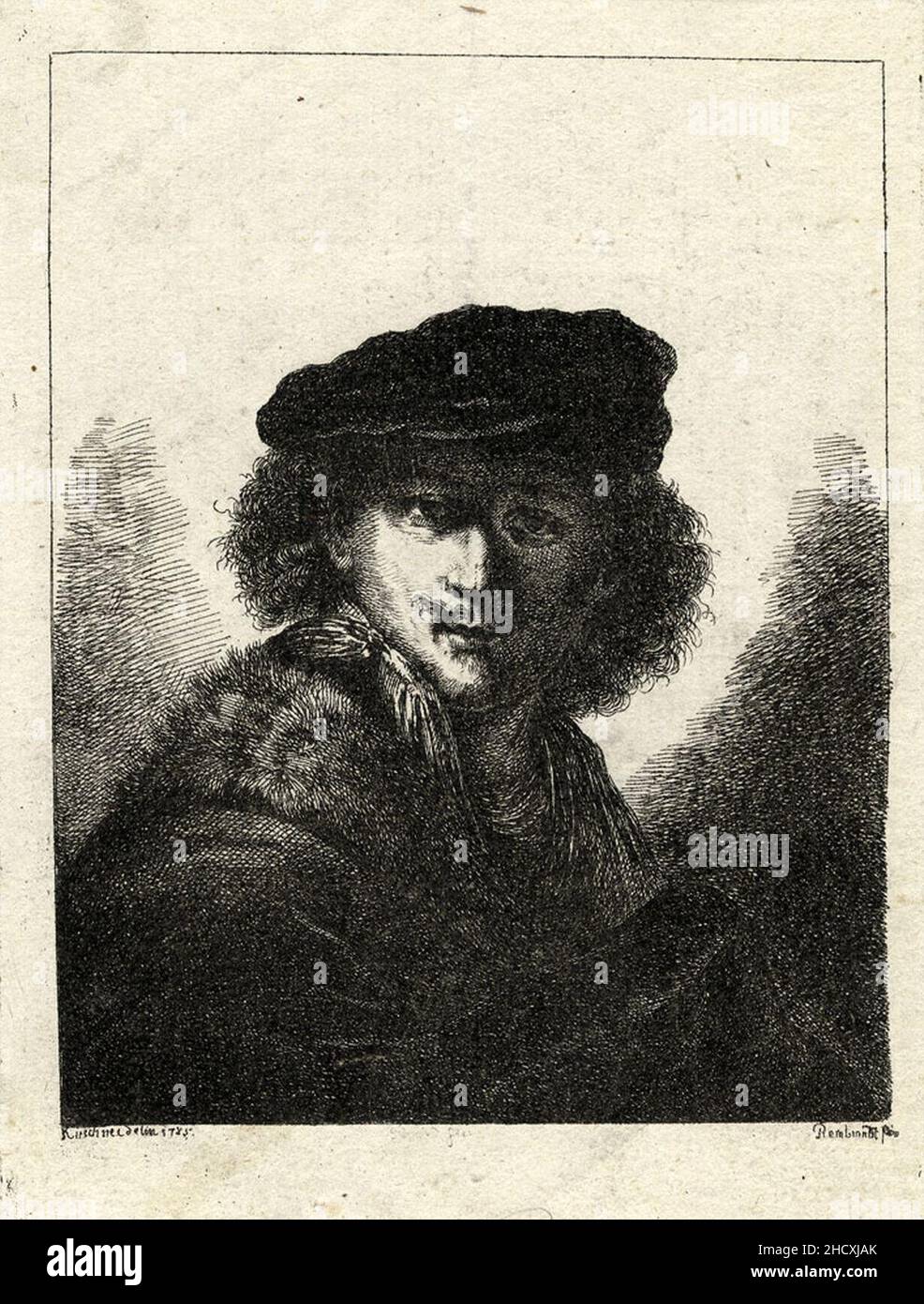 Rembrandt van Rijn Jugendliches Selbstbildnis 1785 ubs G 0886 II. Stock Photo
