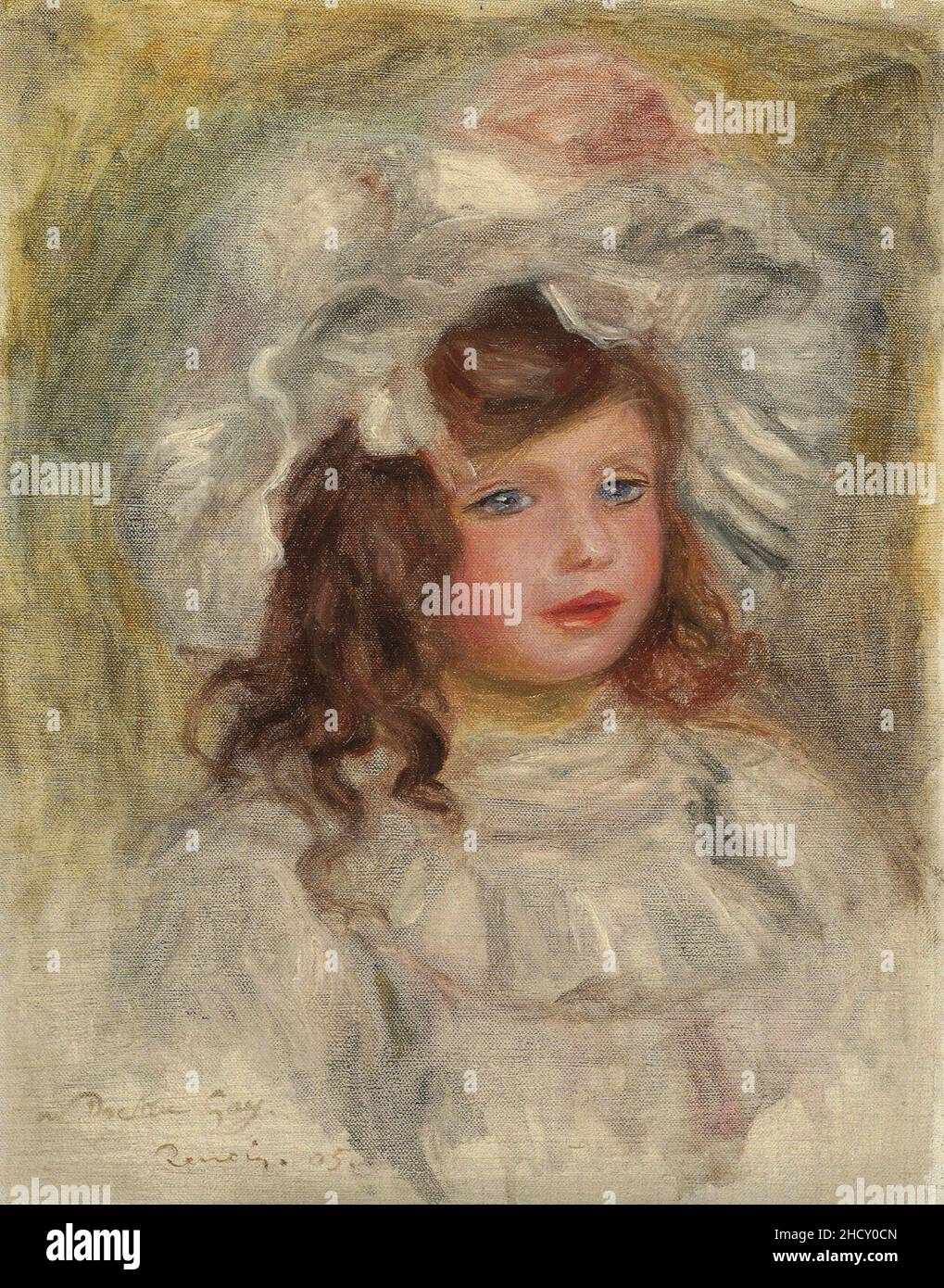 Peinture Enfants Fillette au Chapeau