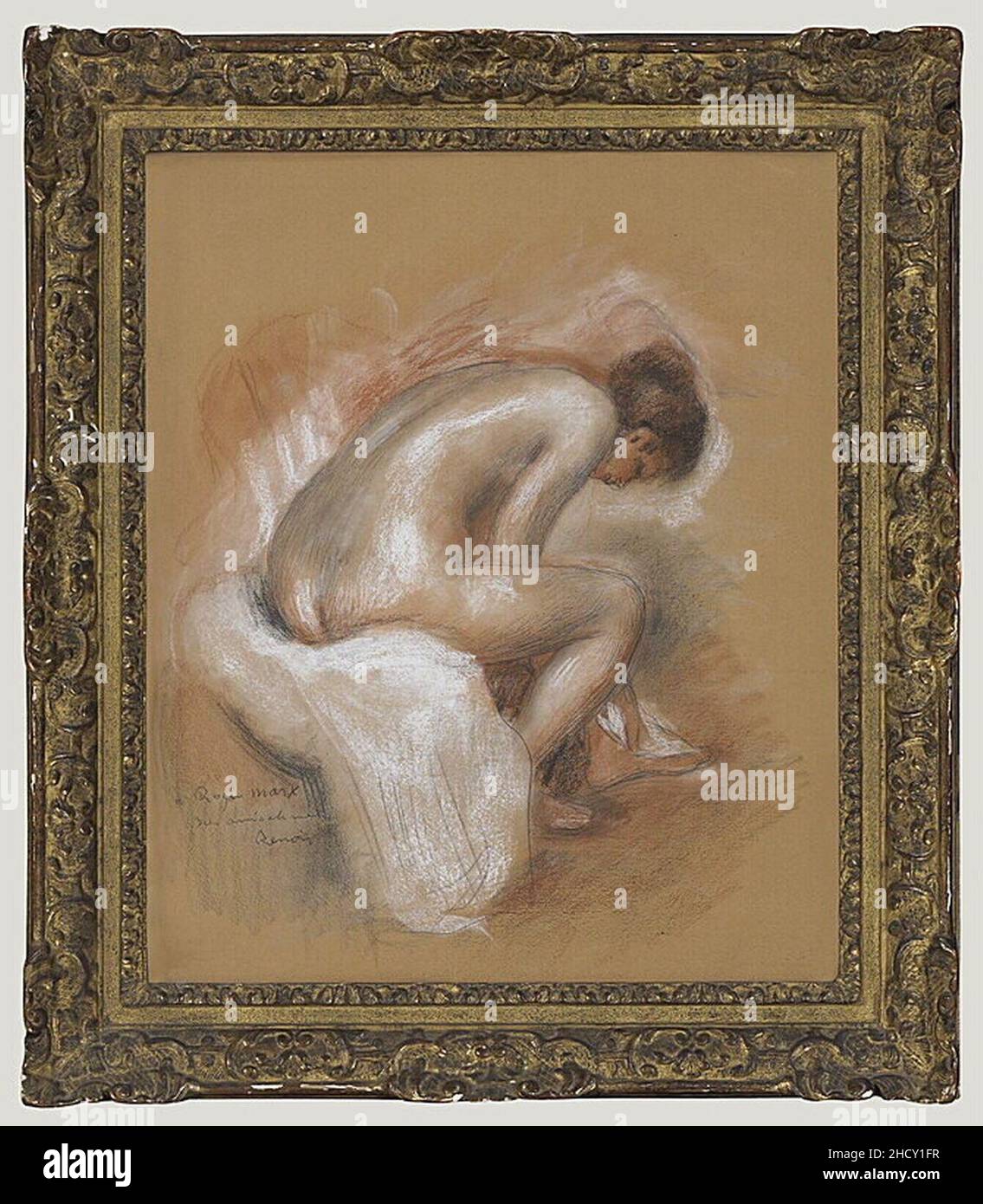 Renoir - Nu féminin assis, s'essuyant le pied gauche, RF 36726, Recto. Stock Photo