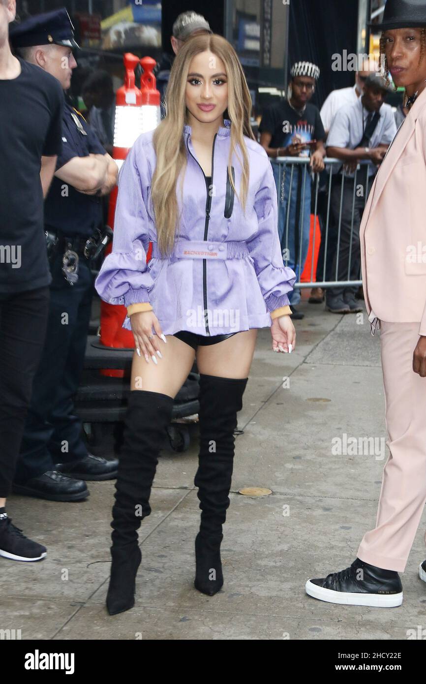 New York - NY - 20190618 Ally Brooke wears a purple outfit paired with  black thigh-high boots to perform her new single 'Lips Don't Lie' on 'Good  Morning America'. -PICTURED: Ally Brooke