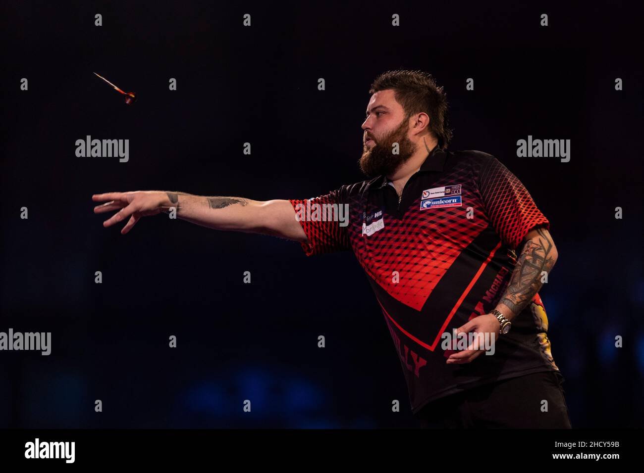 Micheal Smith in action during day fourteen of the William Hill World