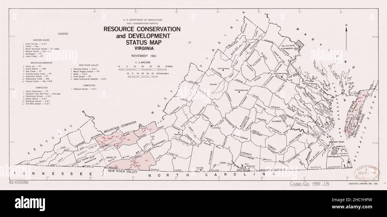 Resource conservation and development status map, Virginia November