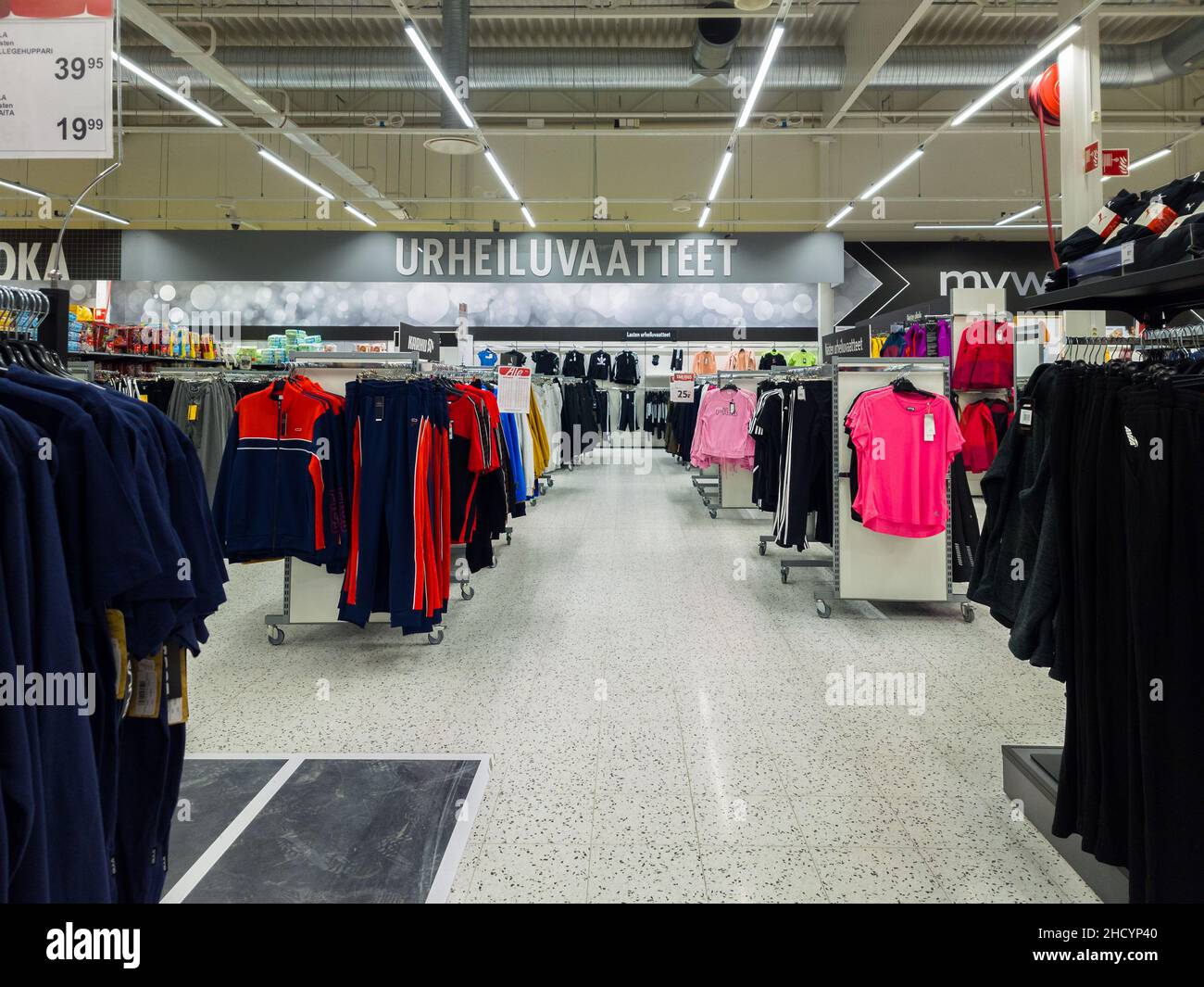 Turku, Finland - December 21, 2021: Horizontal View of Sports Clothes  Department inside K CityMarket Grocery Store Stock Photo - Alamy