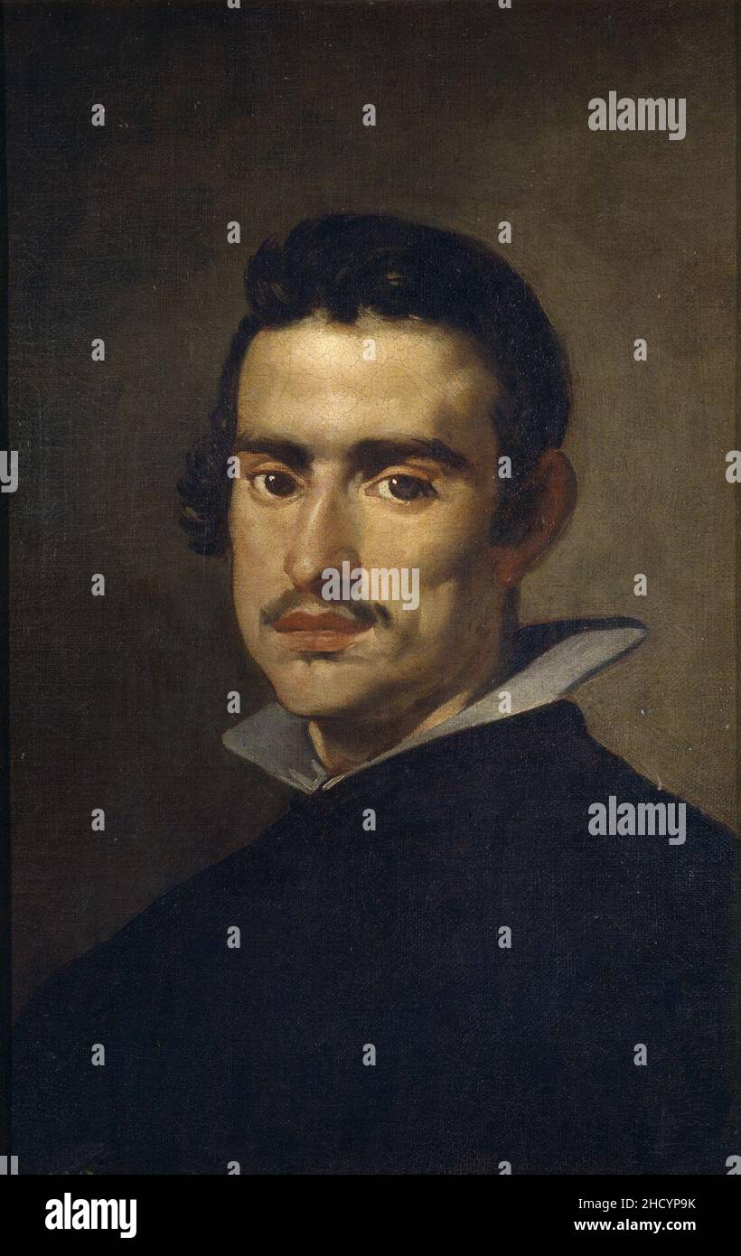 Retrato de hombre joven, by Diego Velázquez. Stock Photo