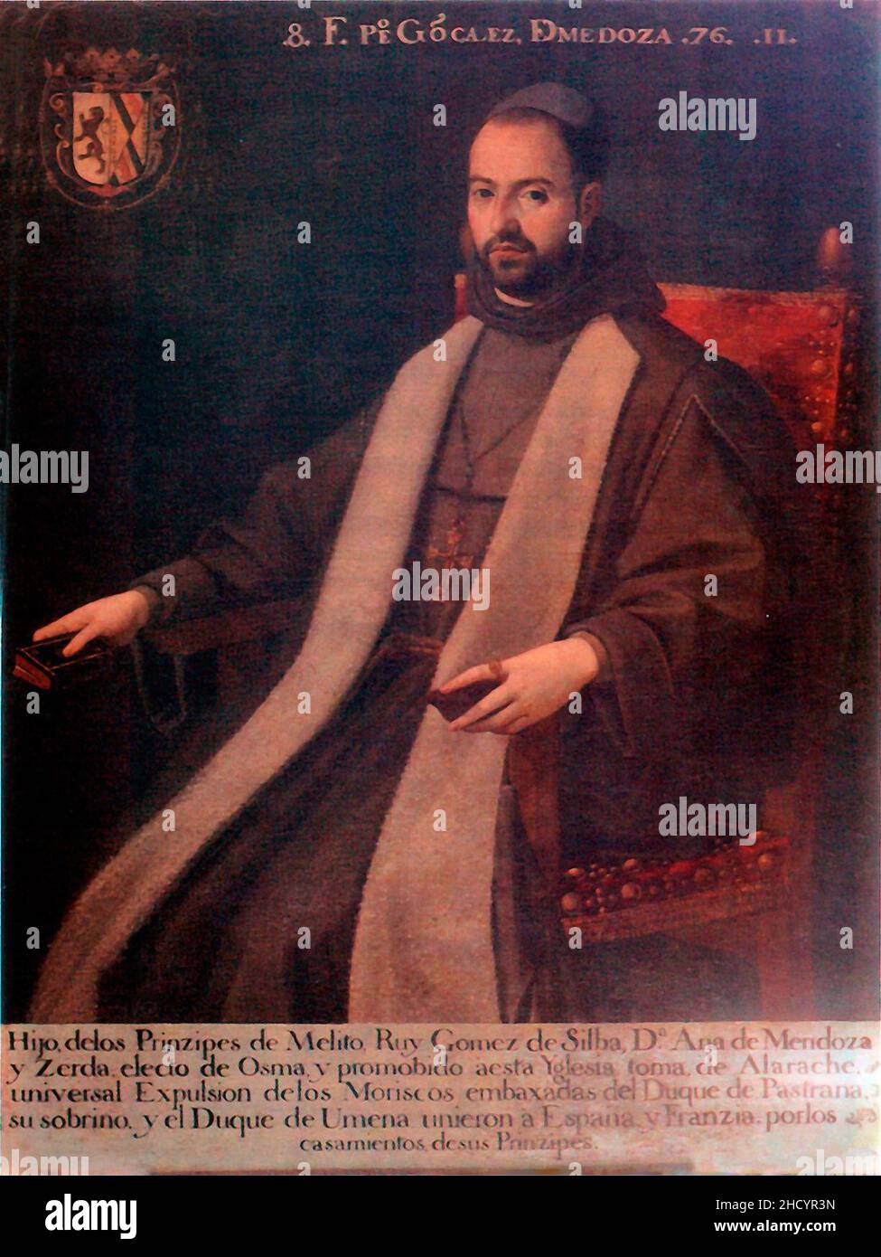 Retrato de Pedro González de Mendoza. Stock Photo