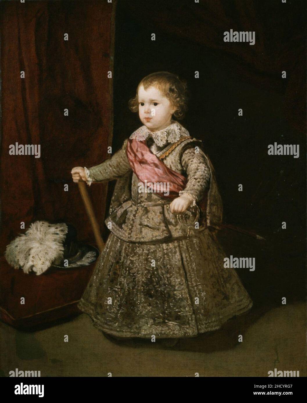 Baroque : Portrait of Infant Balthasar Charles (1629-1646) par Velazquez,  Diego (1599-1660), c. 1640. Oil on canvas