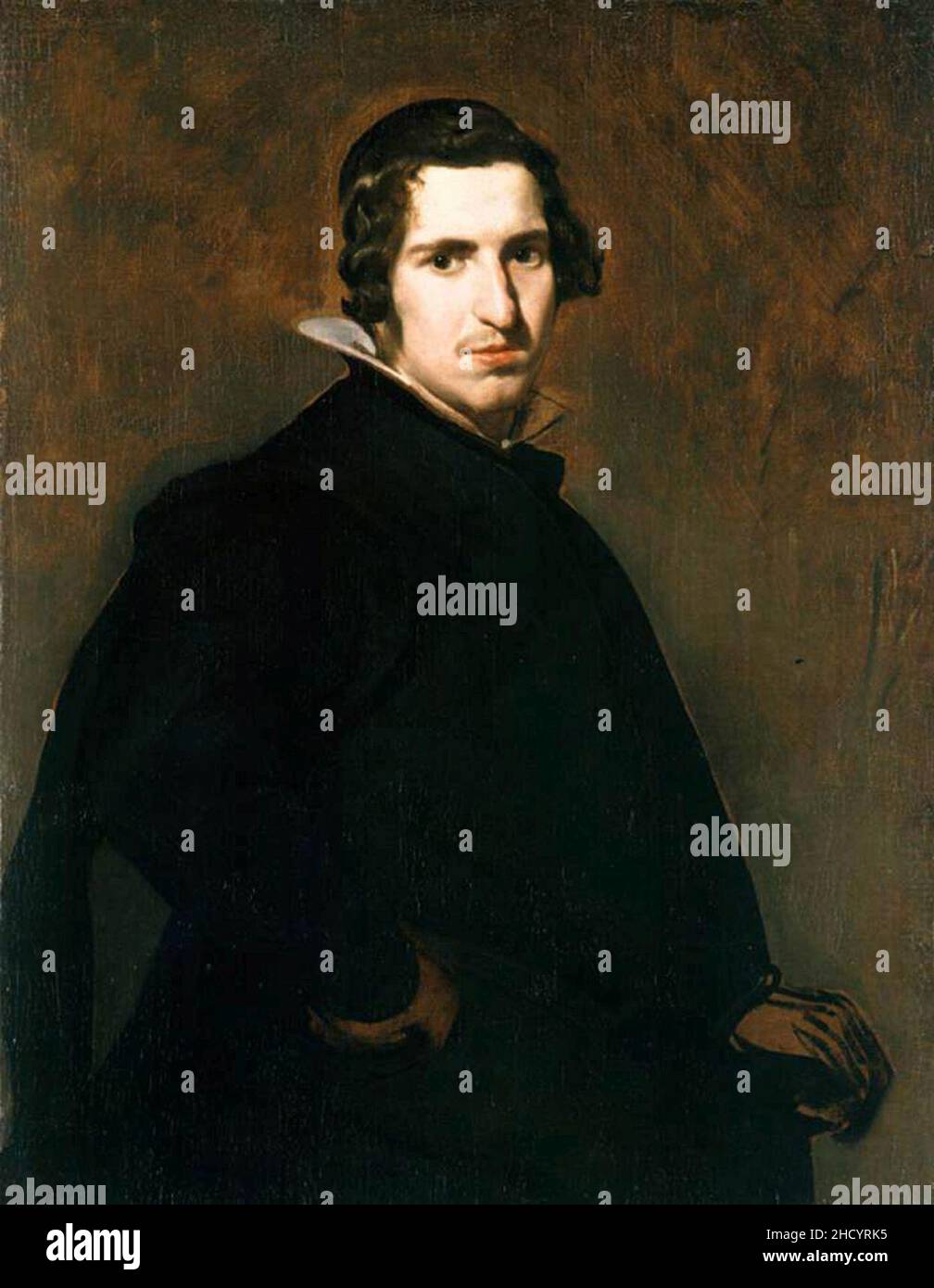 Retrato inacabado de un hombre joven, by Diego Velázquez. Stock Photo