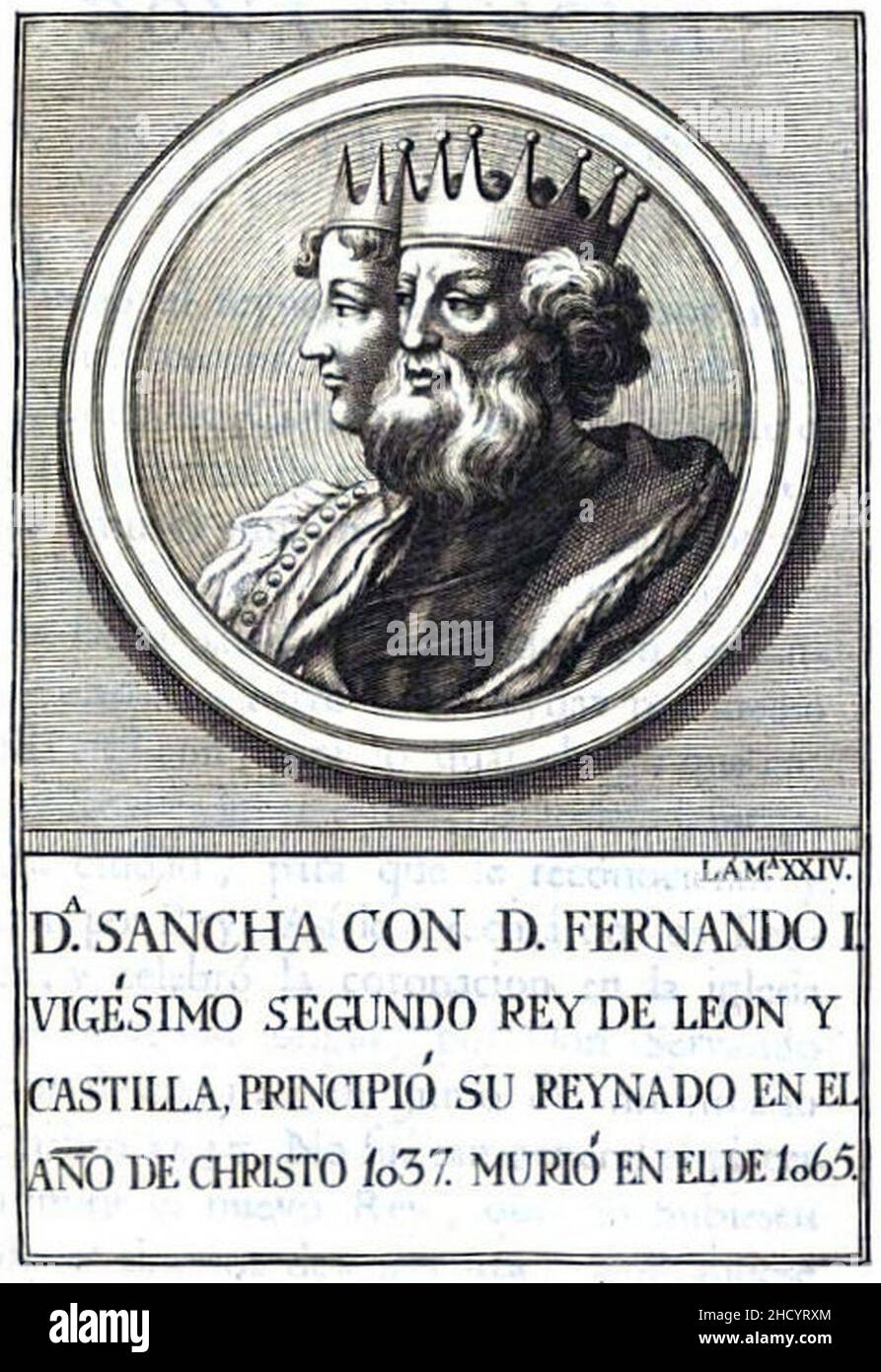 Retrato-182-Rey de León-Fernando I. Stock Photo