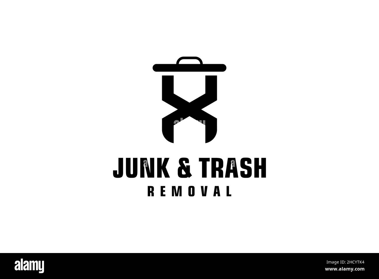 Letter X for junk removal logo design, environmentally friendly garbage