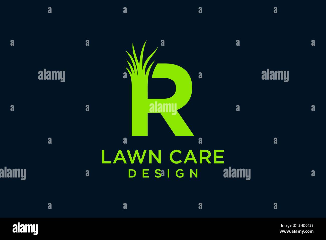 Letter R with Grass Logo template vector icon illustration Stock Vector