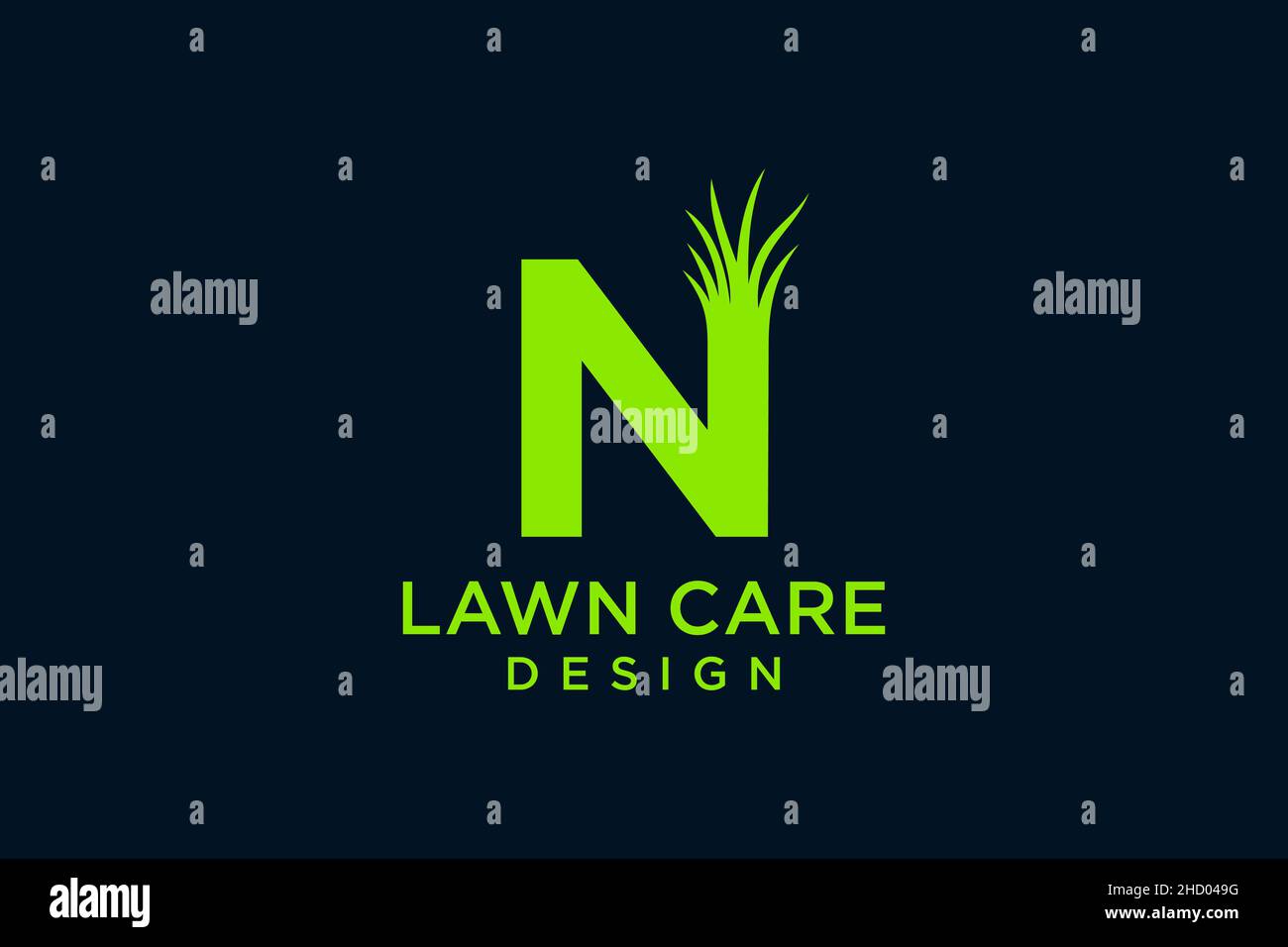 Letter N with Grass Logo template vector icon illustration Stock Vector ...