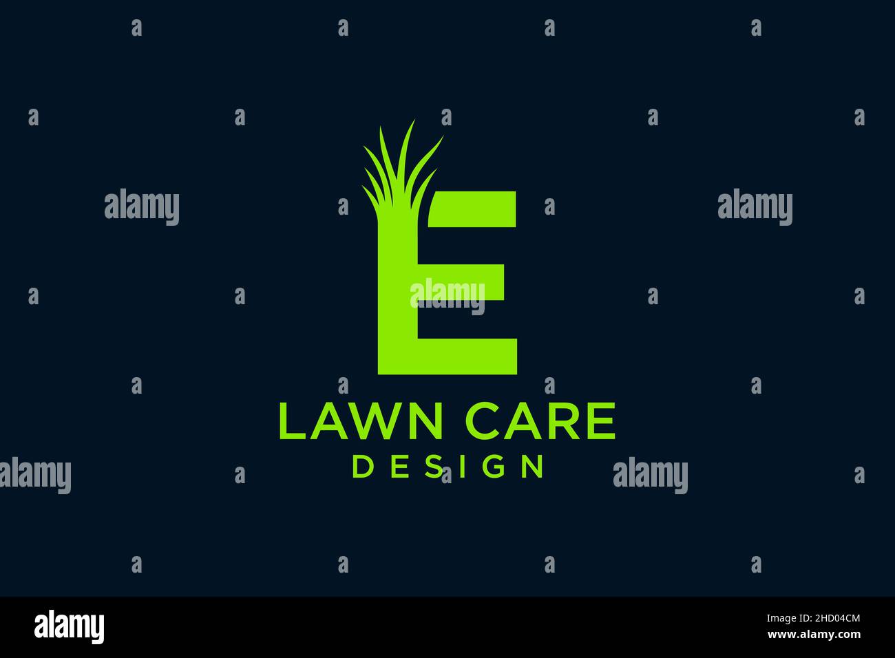 Letter E with Grass Logo template vector icon illustration Stock Vector