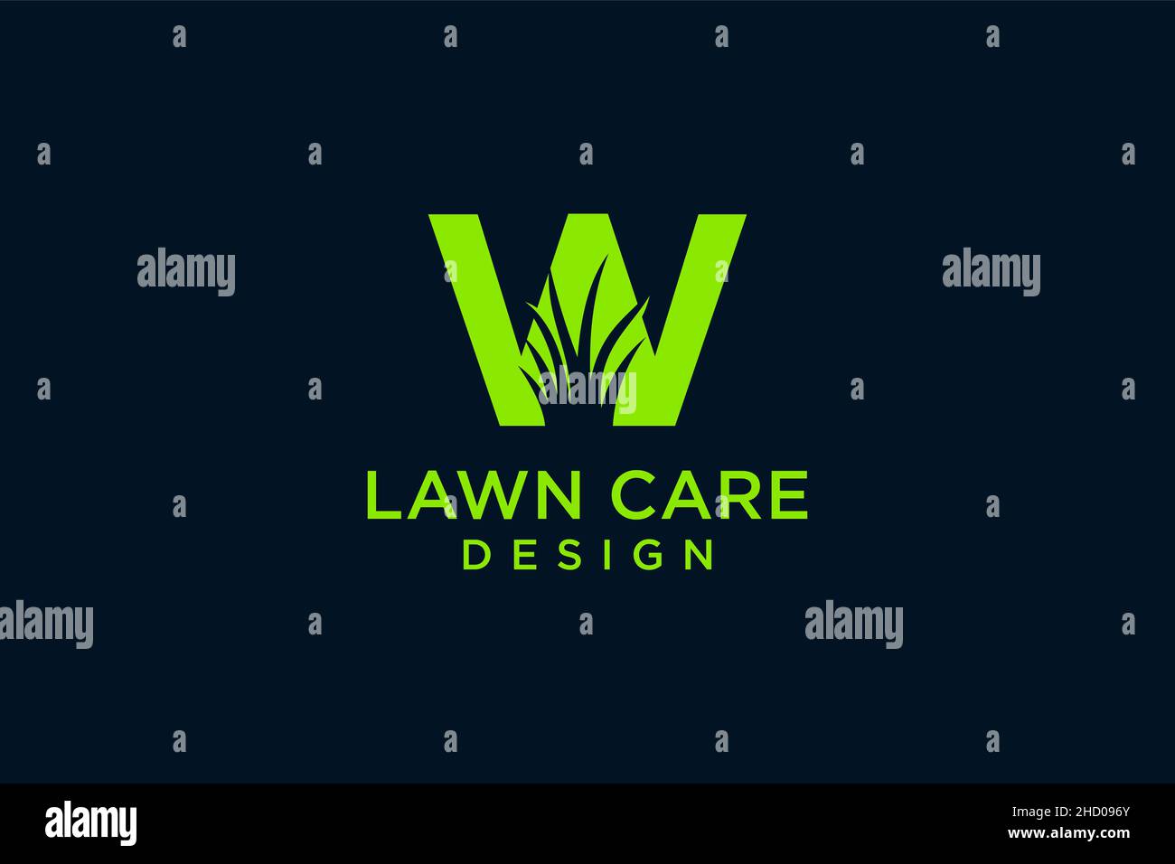 Letter W with Grass Logo template vector icon illustration Stock Vector