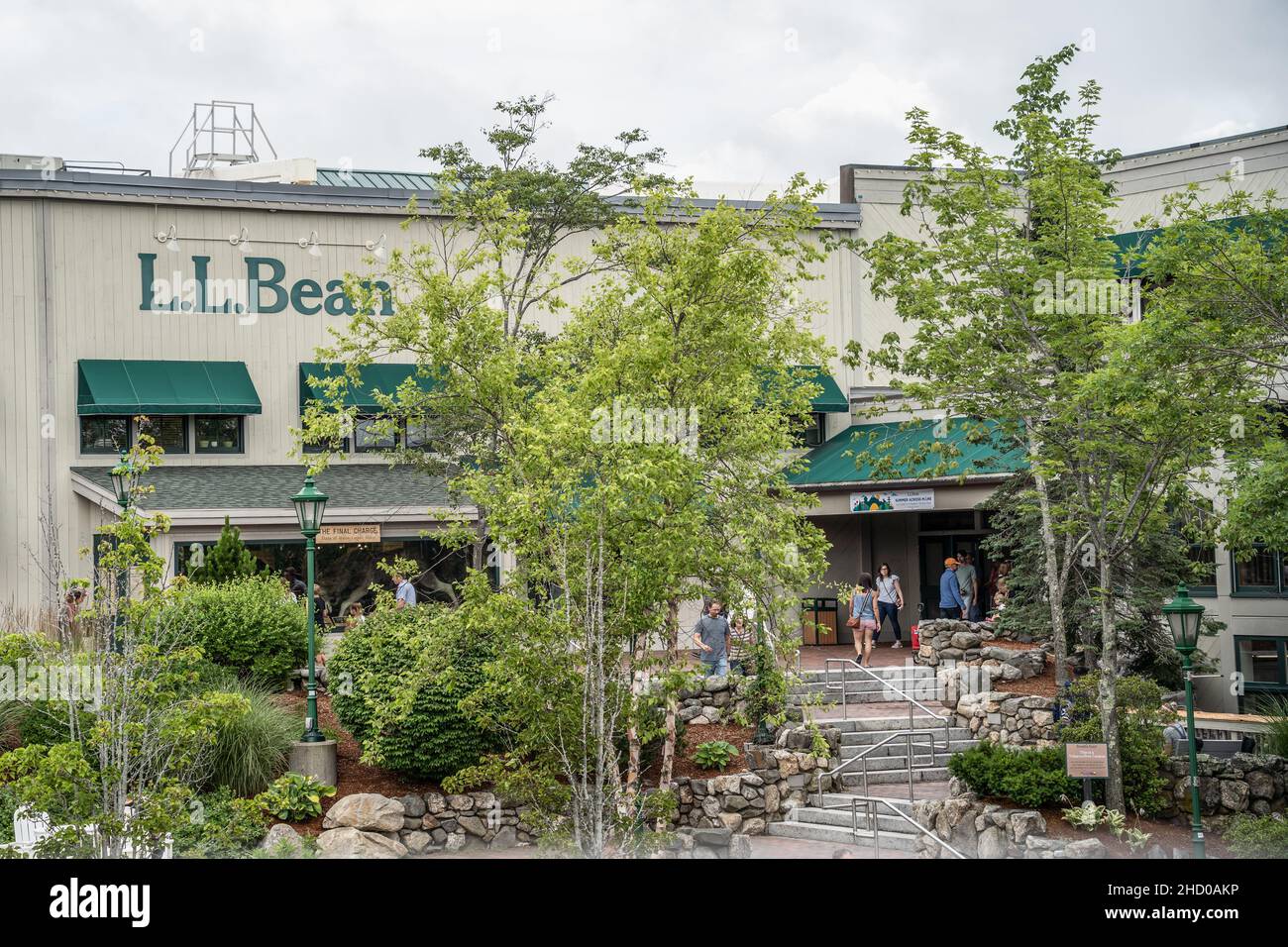 Freeport Maine- July 12,2021: LLBean Flagship Store entrance  Freeport Main. Stock Photo