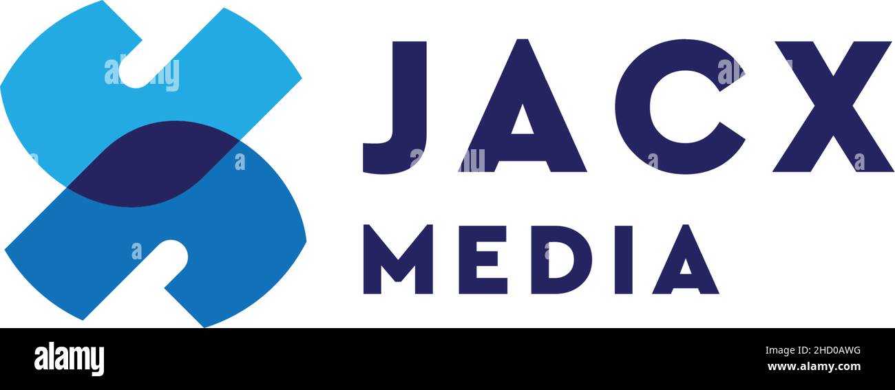 Flat letter mark initial J JACX MEDIA logo design Stock Vector