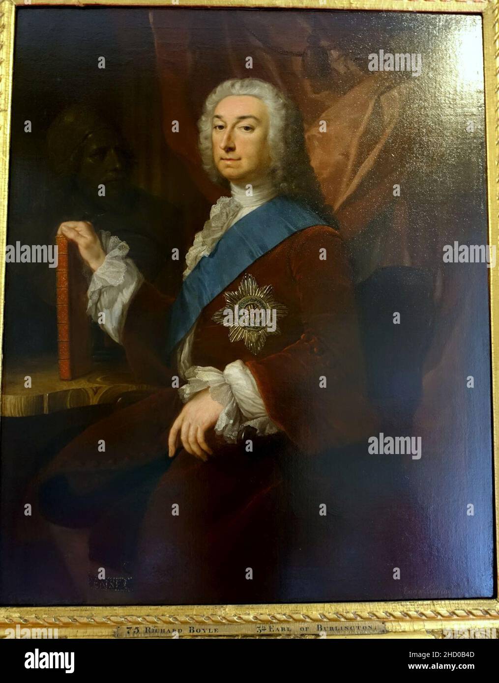 Richard Boyle, 3rd Earl of Burlington, with Bust of Inigo Jones, by