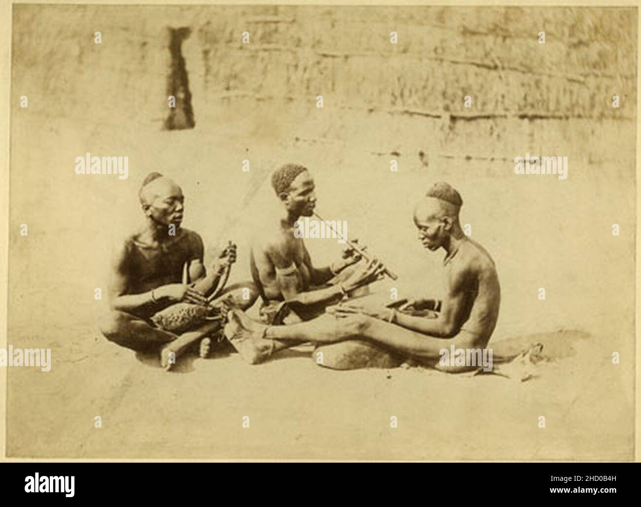 Richard Buchta - Acholi musicians. Stock Photo