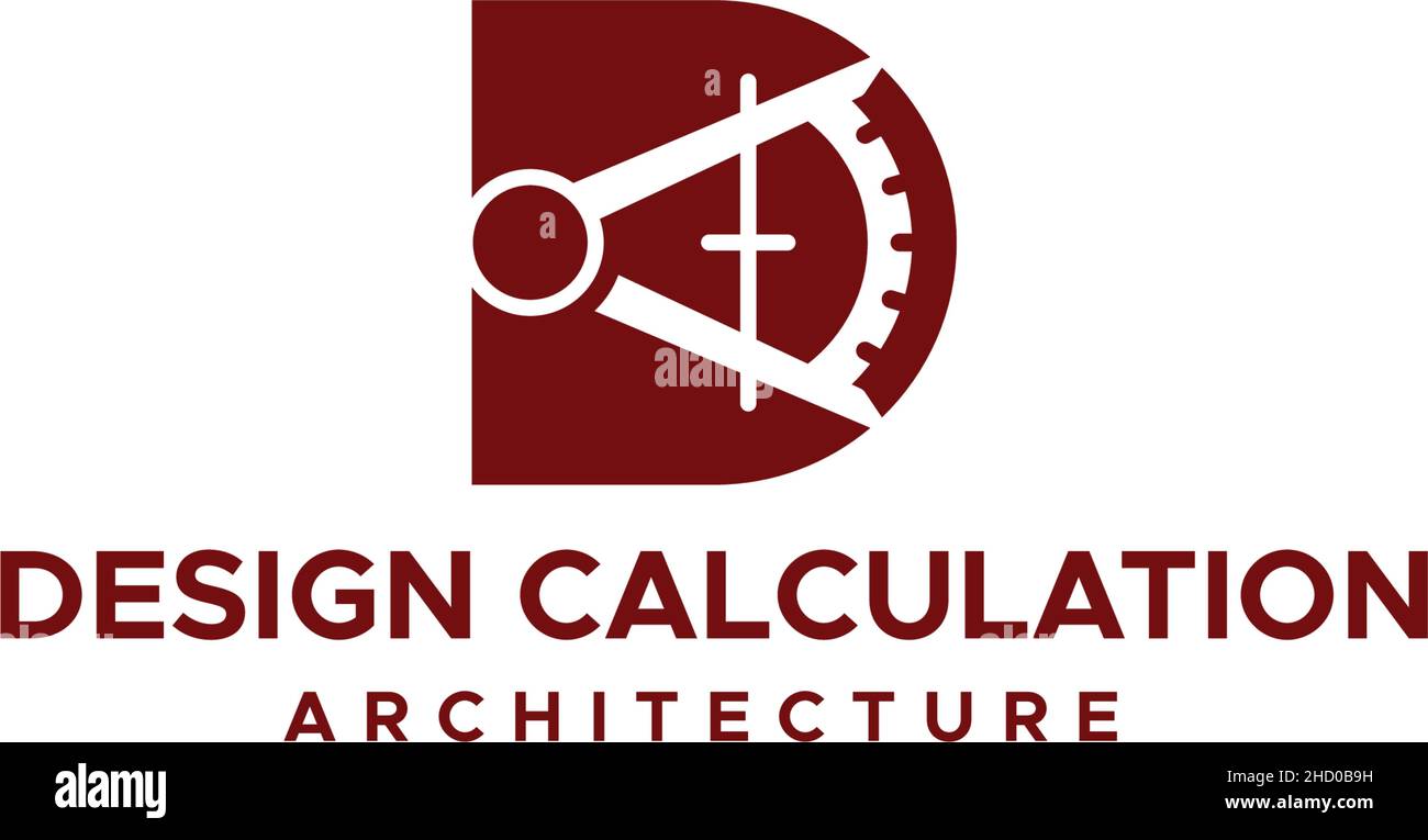 Modern DESIGN CALCULATION ARCHITECTURE logo deign Stock Vector